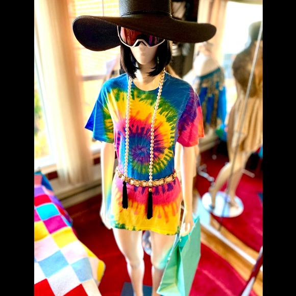 Classic Neon Rainbow Tie Dye T-Shirt - Picture 4 of 17